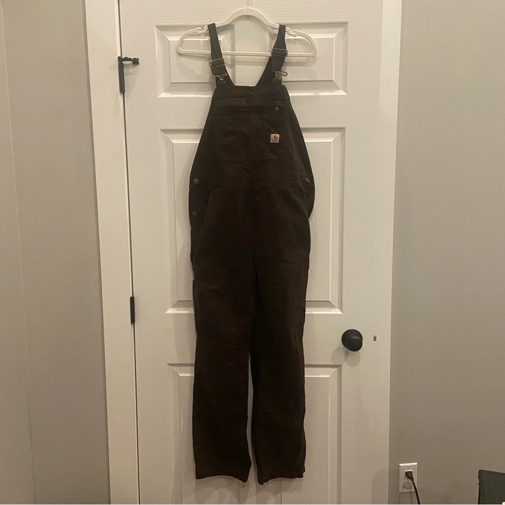 Carhartt Rugged Flex® Loose Fit Canvas Bib Overall (BROWN)